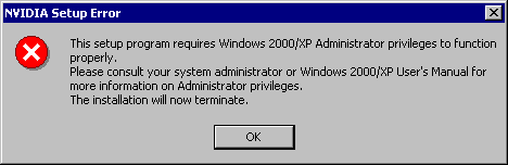 Not an administrator error